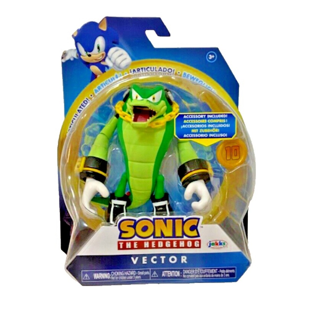 VECTOR Sonic The‎ Hedgehog Jakks Pacific  4" Action Figure with Super Ring